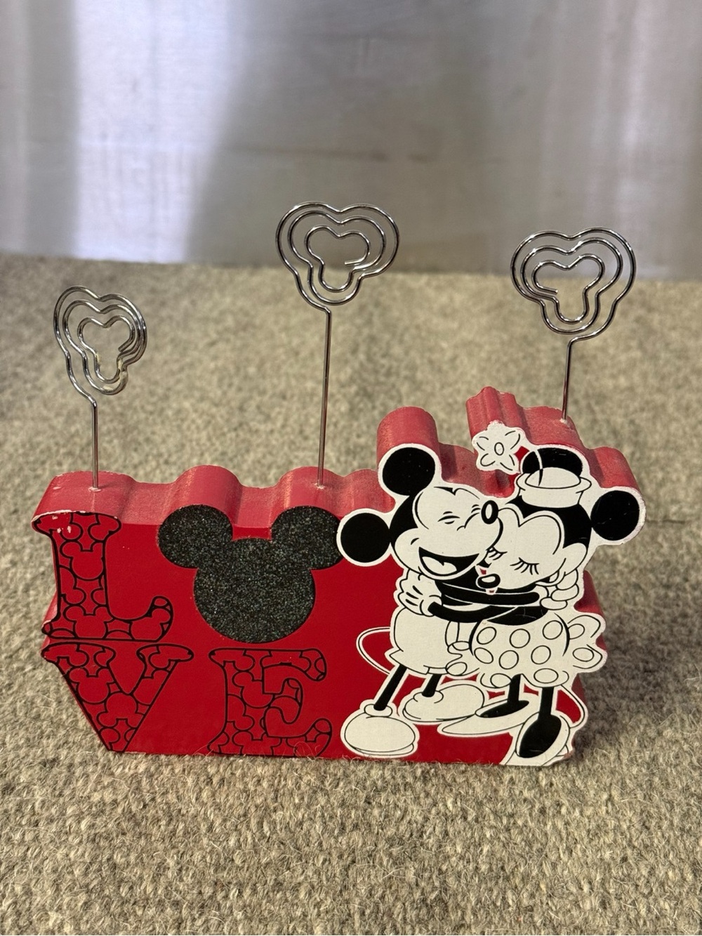 Disney Red LOVE Photo/Card Holder with Mickey & Minnie